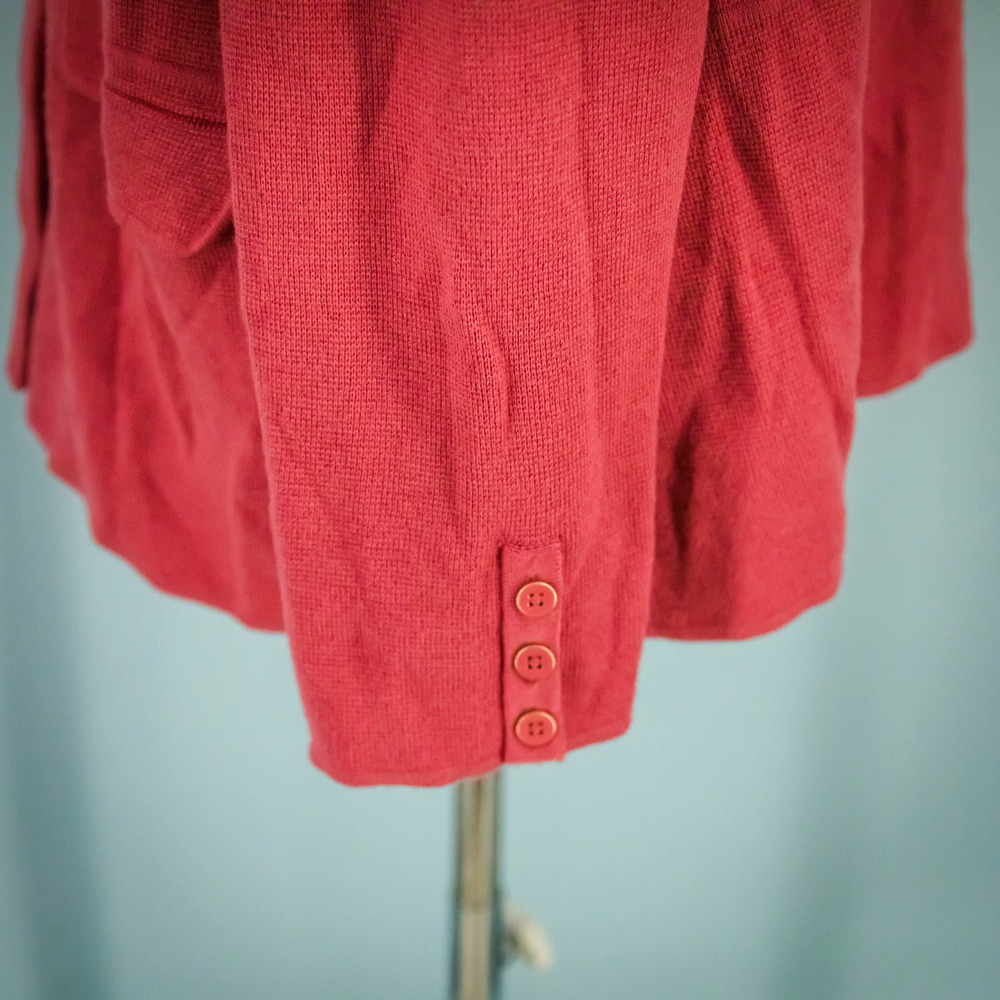 Talbots Plus Size 2X Pink Collared Button Merino … - image 3